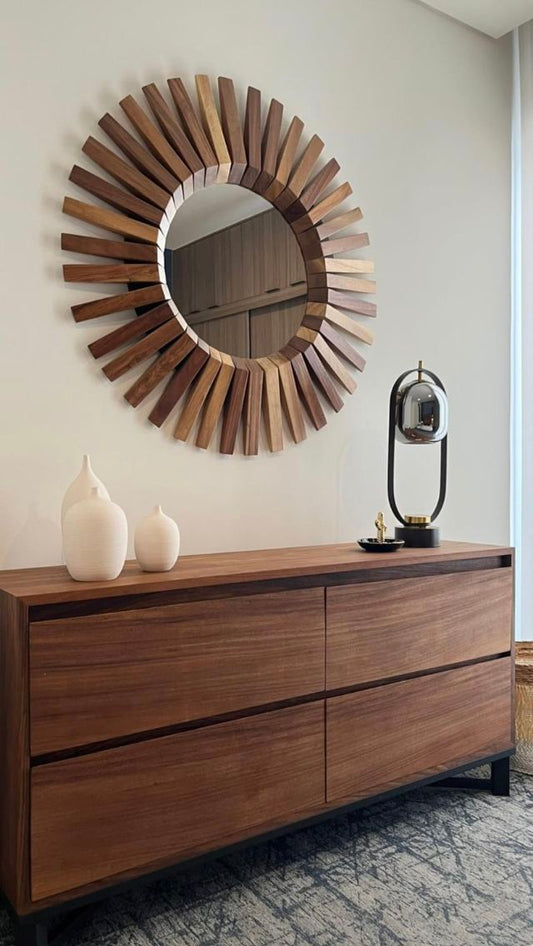 Kiaat Halo Mirror ~ Fletcher & Sons